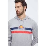 Ellesse bluza barbati, culoarea gri, cu glugă, cu imprimeu