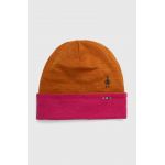 Smartwool beanie cu doua fete Thermal Merino Reversible culoarea portocaliu, de lana, din tesatura neteda