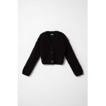 United Colors of Benetton cardigan copii culoarea negru, călduros