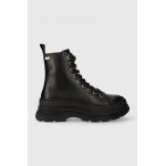 Barbour cizme de piele B.Intl Napier femei, culoarea negru, cu platforma, LFO0641BK11