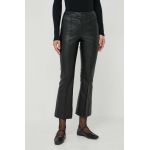 Beatrice B pantaloni femei, culoarea negru, drept, high waist