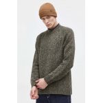 Abercrombie & Fitch pulover din amestec de lana barbati, culoarea verde, cu turtleneck