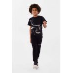 Dkny tricou de bumbac pentru copii culoarea negru, cu imprimeu