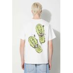 Gramicci tricou din bumbac Footprints Tee bărbați, culoarea alb, cu imprimeu, G3FU.T071