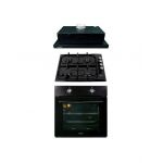 Pachet cuptor incorporabil 1857, capacitate 51L, electric, negru, plita incorporabila email 0034, 60x50x15cm, gaz butelie sau gaz natural duze de schimb incluse, hota 1 motor, putere 140W, 1895, 60X50 cm / SET 30050 Engros
