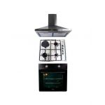 Pachet cuptor incorporabil (1857), capacitate 51l, electric, negru, plita incorporabila inox (1918), 60x50x6 cm, gaz butelie sau gaz natural (duze de schimb incluse), hota incorporabila decorativa inox, 63 cm (1925) / SET 30027 Engros