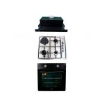 Pachet cuptor incorporabil (1857), capacitate 51l, electric, negru, plita incorporabila inox (1918), 60x50x6cm, gaz butelie sau gaz natural (duze de schimb incluse), hota 1 motor, putere 140W (1895), 60x50 cm / SET 30019 Engros