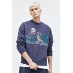 Abercrombie & Fitch bluza barbati, culoarea violet, cu imprimeu