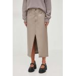 Abercrombie & Fitch fusta culoarea bej, midi, creion