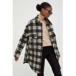 Answear Lab camasa femei, culoarea negru, cu guler clasic, relaxed