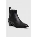Answear Lab cizme de piele femei, culoarea negru, cu toc drept
