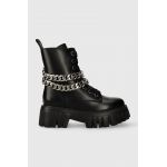 Buffalo bocanci Lion Lace Up T-Chain femei, culoarea negru, cu platforma, izolare usoara, 1622367