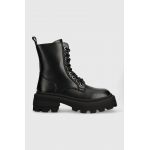Buffalo bocanci Nabu Lace Up Mid femei, culoarea negru, cu platforma, 1622344