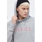 Dickies hanorac de bumbac barbati, culoarea gri, cu glugă, cu imprimeu