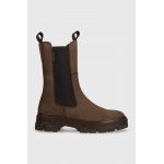 Gant botine din piele intoarsa Monthike femei, culoarea maro, cu platforma, 27554390.G46