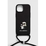 Karl Lagerfeld Husă pentru telefon iPhone 15 6.1 culoarea negru
