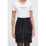 United Colors of Benetton fusta jeans culoarea negru, mini, creion