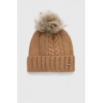 Hollister Co. caciula culoarea maro, din tricot gros