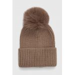 Answear Lab caciula culoarea bej, din tricot gros