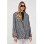 MAX&Co. geaca de lana culoarea negru, oversize, modelator