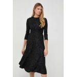 Nissa rochie culoarea negru, midi, evazati