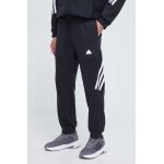 adidas pantaloni de trening culoarea negru, cu imprimeu