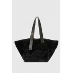 AllSaints poseta de piele Anik culoarea negru