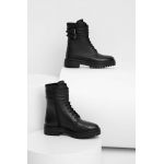 Answear Lab bocanci de piele femei, culoarea negru, cu platforma
