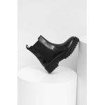 Answear Lab ghete chelsea de piele femei, culoarea negru, cu platforma