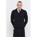 HUGO pulover de lana barbati, culoarea negru, light, cu turtleneck