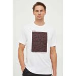 Michael Kors tricou din bumbac barbati, culoarea alb, cu imprimeu