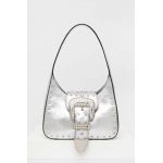 Moschino Jeans poseta de piele culoarea argintiu