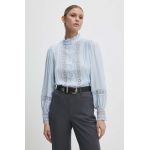 Answear Lab camasa femei, culoarea negru, cu guler stand-up, regular