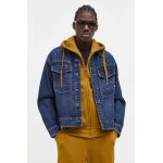 G-Star Raw geaca jeans barbati, culoarea albastru marin, de tranzitie
