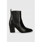Wojas cizme de piele femei, culoarea negru, cu toc drept, 5523551