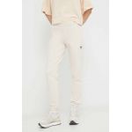 adidas Originals pantaloni de trening din bumbac culoarea bej, uni IA6477