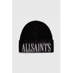 AllSaints caciula de lana culoarea negru, de lana, din tricot gros