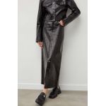 Gestuz fustă de piele culoarea negru, maxi, creion 10908596