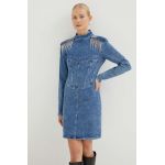 Gestuz rochie din denim mini, mulată 10908770