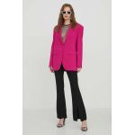 Moschino Jeans sacou din lana culoarea roz, un singur rand de nasturi, neted