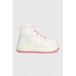 Tommy Jeans sneakers TJW RETRO BASKET MC LACE UP culoarea alb, EN0EN02422