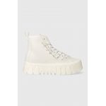 Tommy Jeans tenisi de piele TJW PLATFORM MC femei, culoarea alb, EN0EN02498