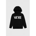 Vans bluza copii VN000AMHBLK1 VANS CLASSIC FZ culoarea negru, cu glugă, cu imprimeu