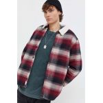 Hollister Co. geacă cu aspect de cămașă culoarea bordo, de tranzitie