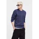 Hollister Co. pulover barbati, culoarea albastru marin