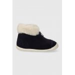 Pom D'api cizme de iarna pentru copii din piele intoarsa SWEET ZIP FUR culoarea albastru marin
