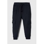 Abercrombie & Fitch pantaloni de trening pentru copii culoarea albastru marin, neted