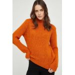 Answear Lab pulover de lana culoarea portocaliu, cu turtleneck