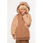 Coccodrillo bluza copii culoarea bej, cu glugă, neted