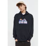 Converse bluza barbati, culoarea negru, cu glugă, cu imprimeu